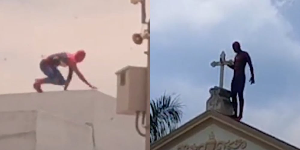 Imágenes del 'Hombre Araña' en Sabanalarga, Atlántico.