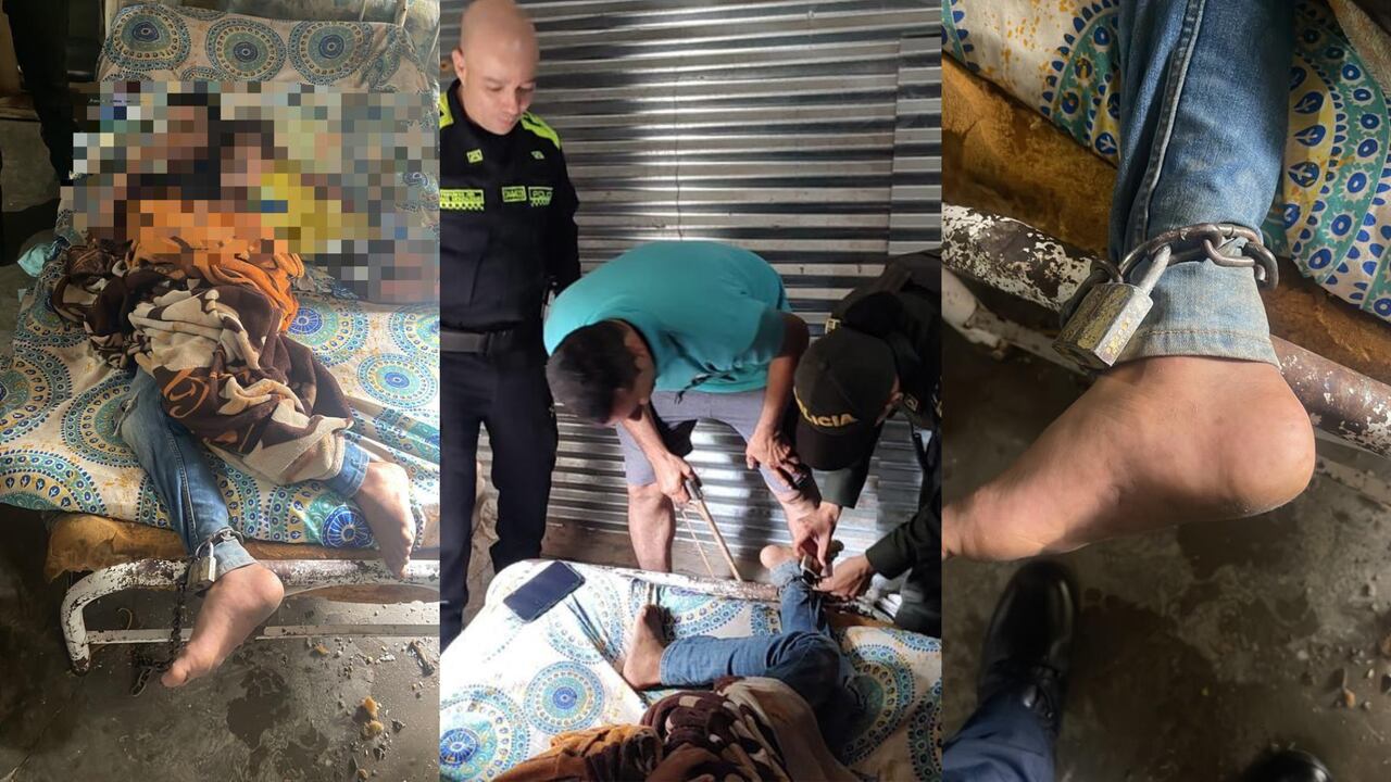 Un menor de 11 años estaba encadenado a su cama.