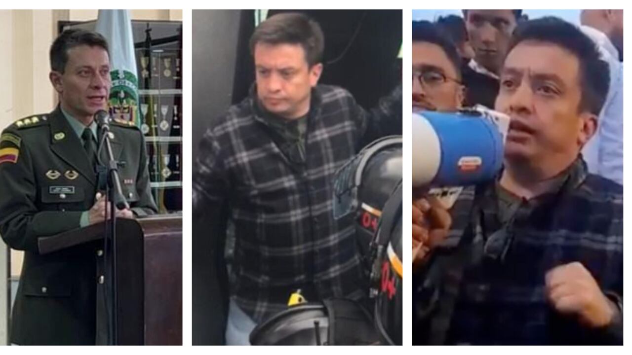 Director de la Policía, general Henry Sanabria, y el viceministro del Interior, Gustavo García