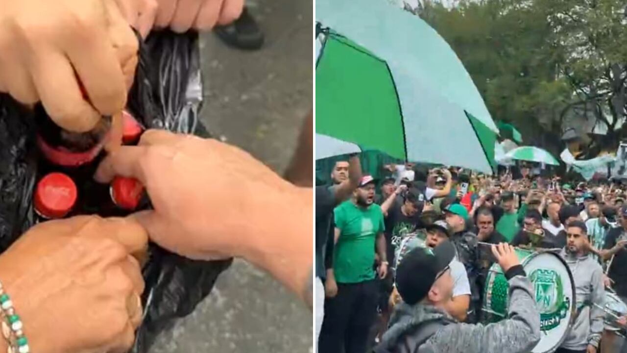 Imagenes de la protesta organizada por la principal barra del equipo antioqueño.