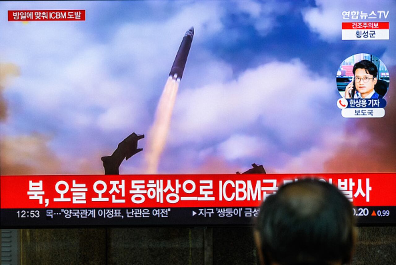 Lanzamiento de misil intercontinental en Corea del Norte.