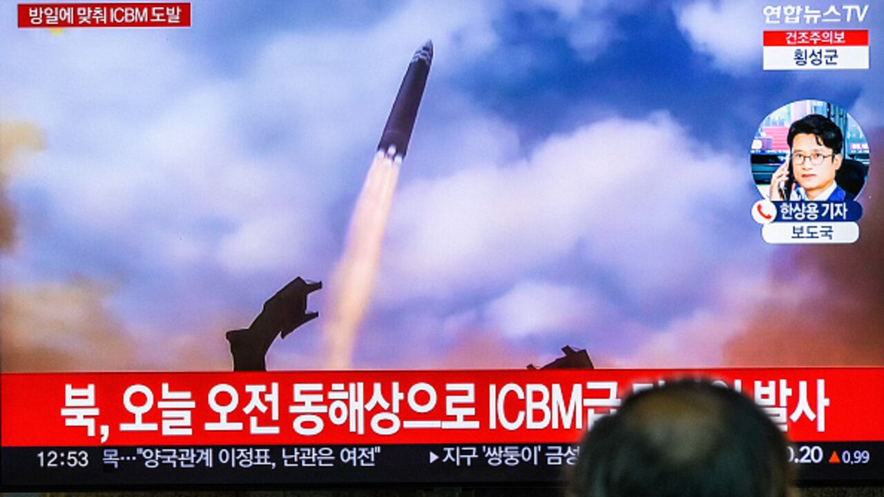 Lanzamiento de misil intercontinental en Corea del Norte.