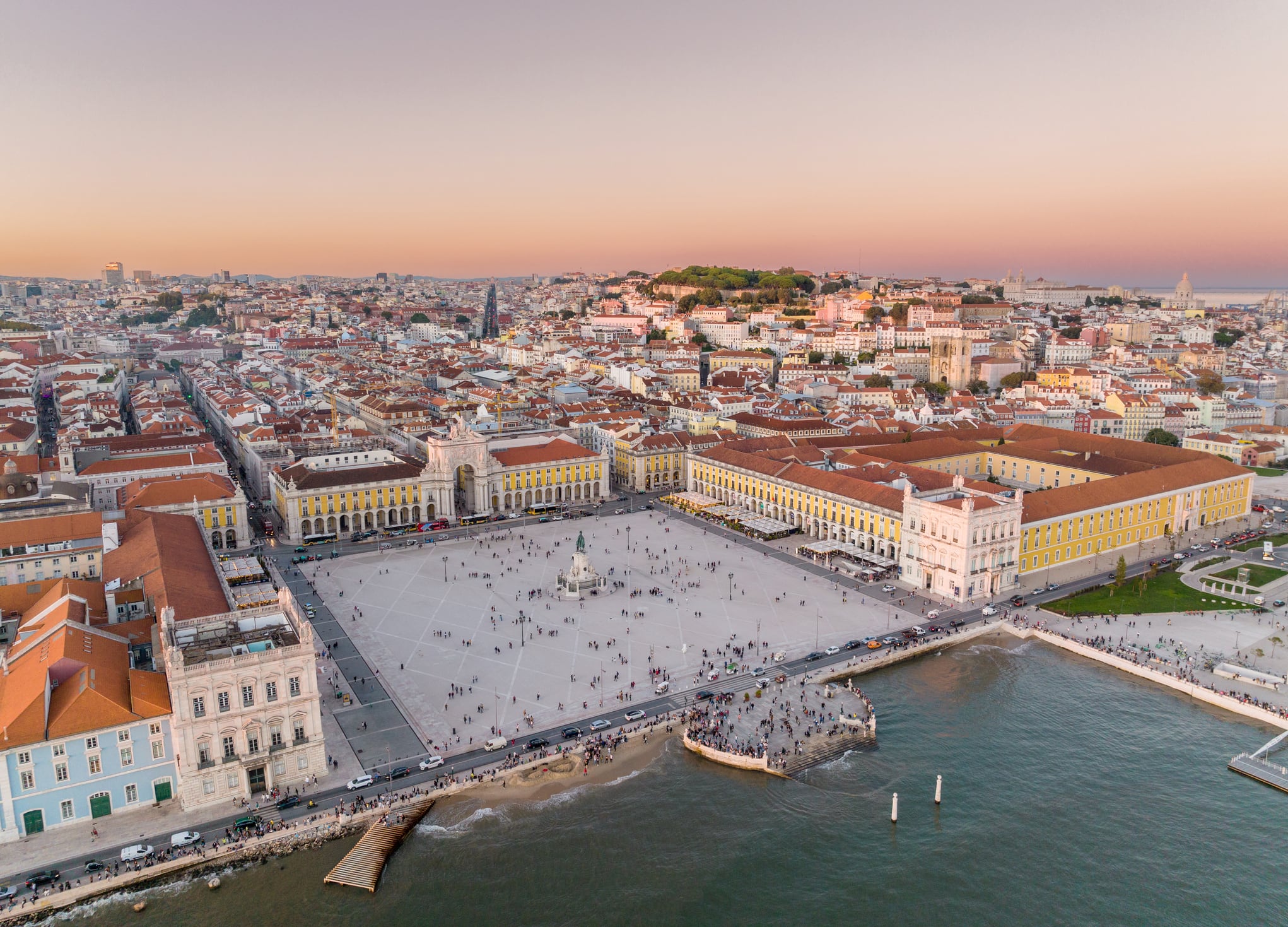 Plaza del Comercio en Lisboa, Portugal.