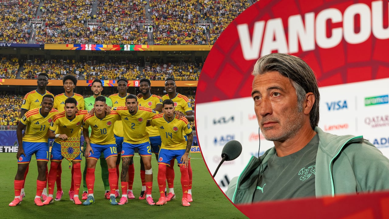 Murat Yakin (der.) opinó sobre los hinchas de Colombia en el Mundial 2026.