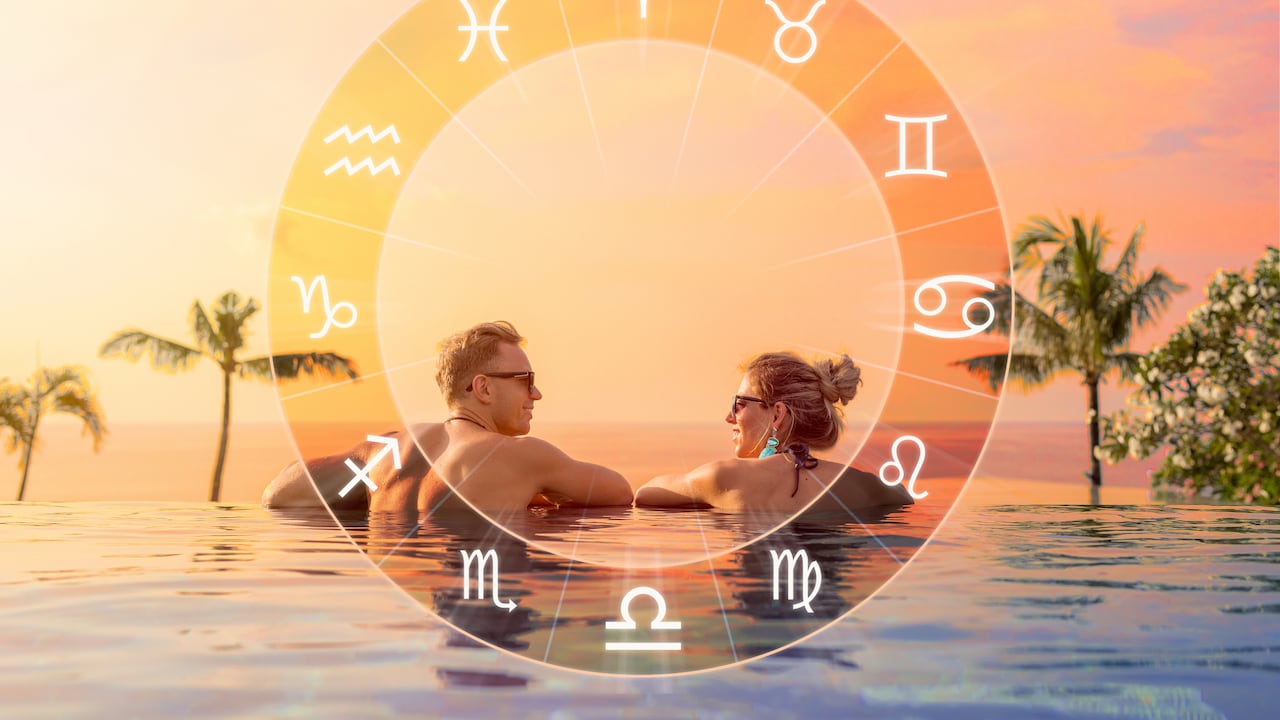 Fotografía conceptual de una pareja feliz con una combinación astrológica perfecta y compatibilidad amorosa entre los signos del zodíaco. Foto: Getty Images.