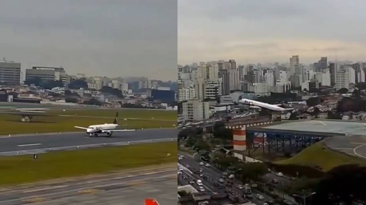 El avión estuvo a punto de chocar con la autopista de vehículos que estaba terminando la pista