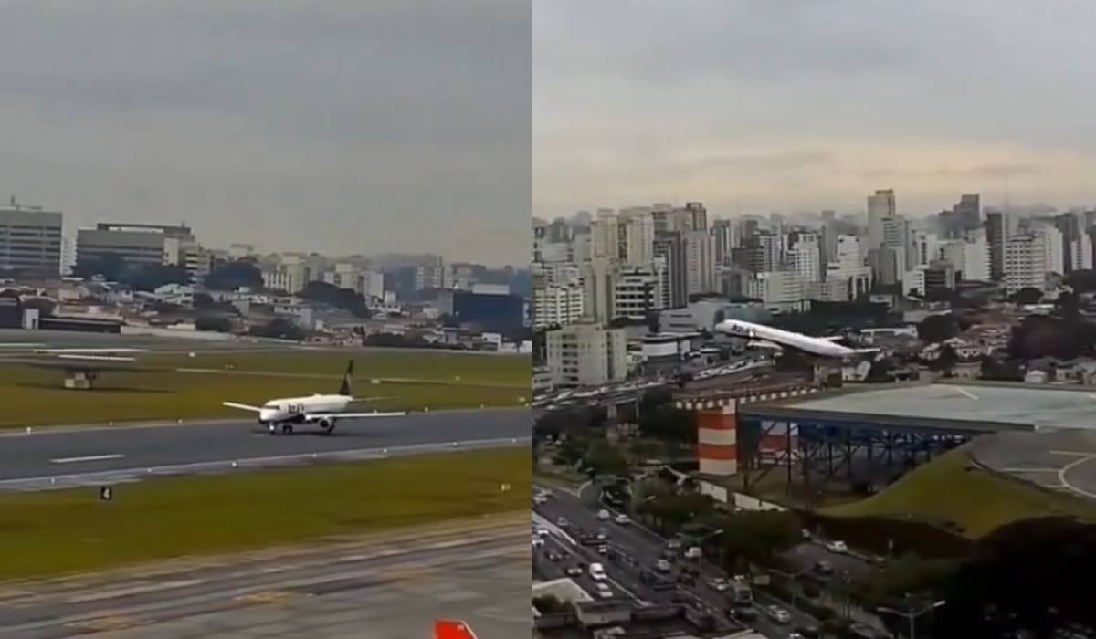 El avión estuvo a punto de chocar con la autopista de vehículos que estaba terminando la pista