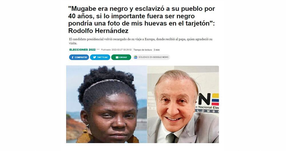 Una de las Fake News afirmaba que Rodolfo Hernández se había referido de manera vulgar y despectiva a Francia Márquez. 