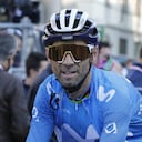 COMO, ITALY - OCTOBER 09: Alejandro Valverde of Spain and Movistar Team looks on at the end of the race during the 115th Il Lombardia 2021 a 239km race from Como to Bergamo on October 09, 2021 in Como, Italy. (Photo by Sara Cavallini/Getty Images)