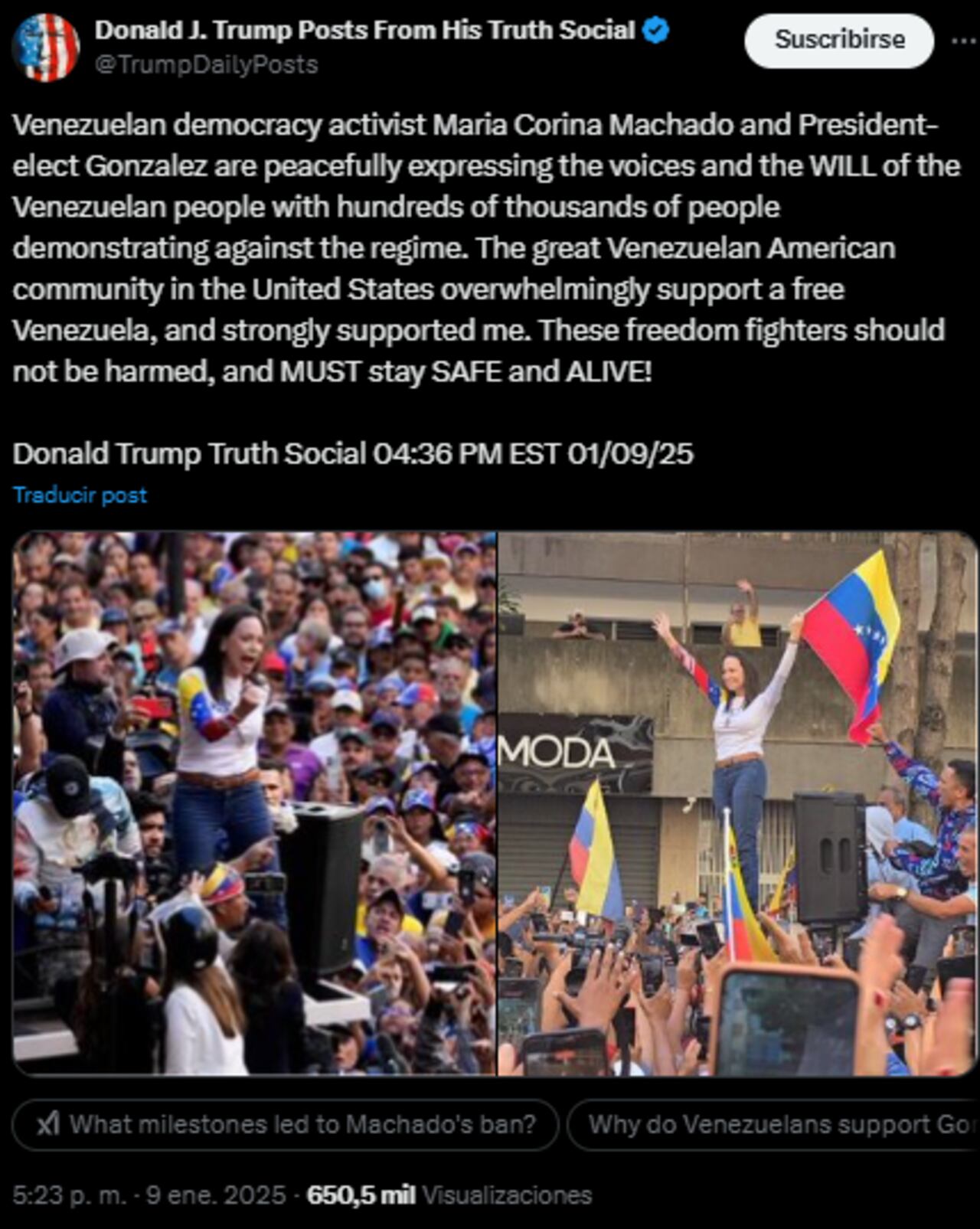 El próximo presidente de EE. UU., Donald Trump, respaldó a Edmundo González como líder legítimo de Venezuela.