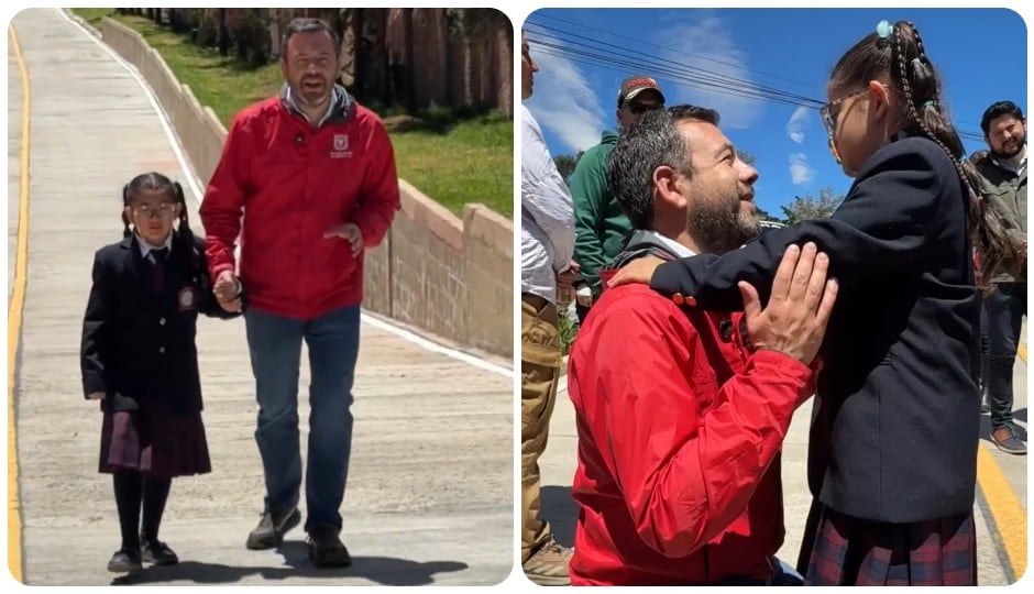 El alcalde Carlos Fernando Galán entregó las obras de acceso al Colegio María Currea Manrique en Ciudad Bolívar.