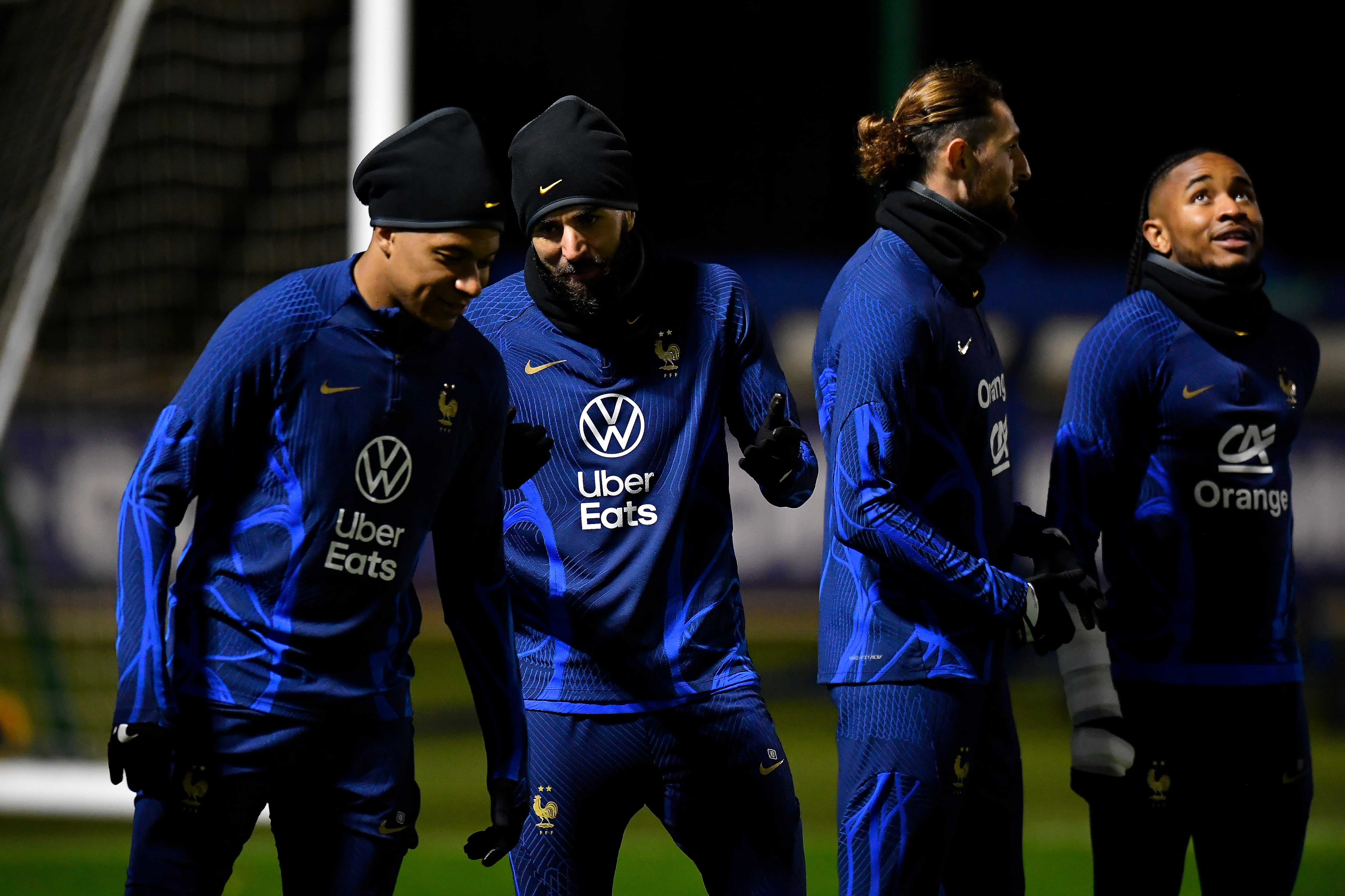 Selección de Francia en entrenamiento previo al Mundial de Qatar 2022.