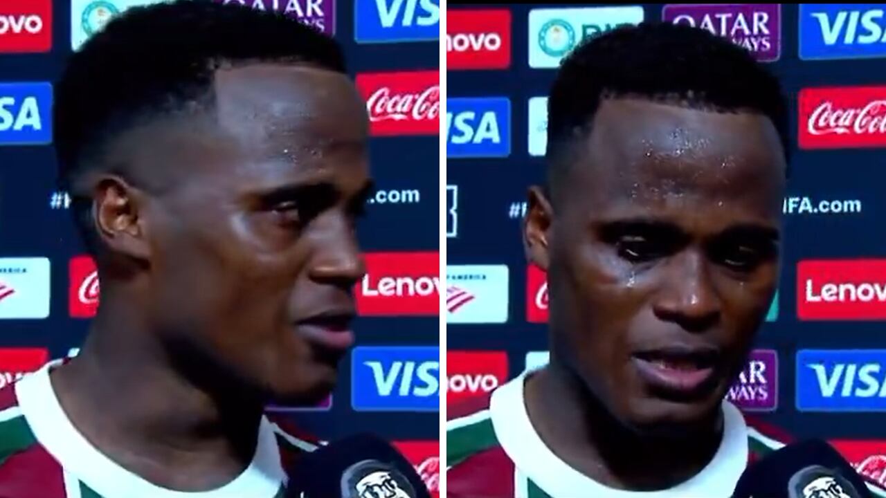 Jhon Arias llorando tras la eliminación de Fluminense en el Mundial de Clubes 2025.
