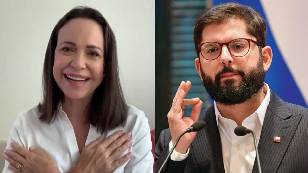 María Corina Machado y Gabriel Boric, presidente de Chile