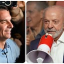 El candidato presidencial Flávio Bolsonaro y el presidente de Brasil Luiz Inácio Lula da Silva.