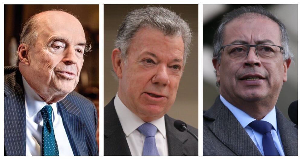 Álvaro Leyva, Juan Manuel Santos.y Gustavo Petro