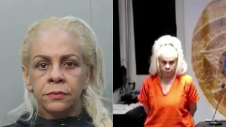 Fotografía de Leydis Menéndez Abdala siendo arrestada después de 19 años prófuga en Florida.