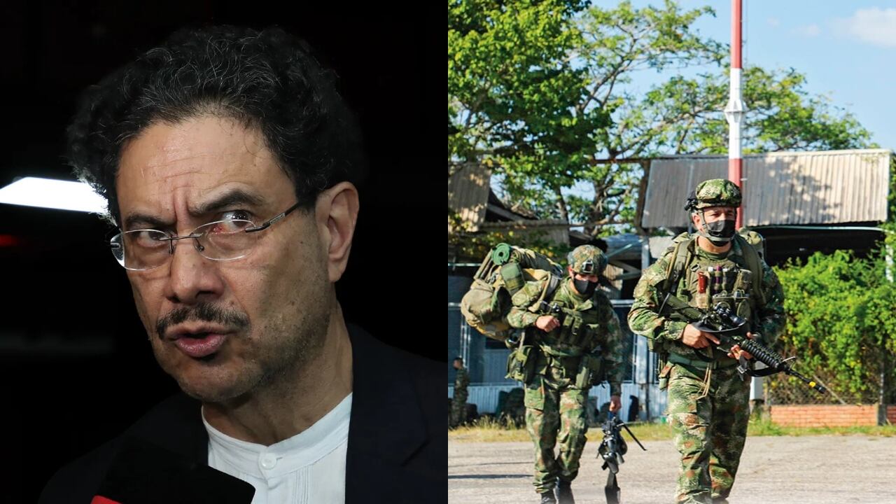 Iván Cepeda y miembros del Ejército.