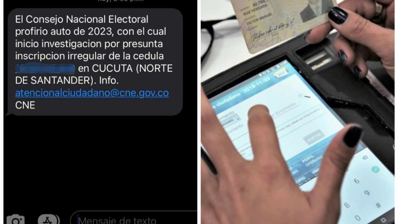 En cada mensaje venía al interior el número de cédula de cada persona.