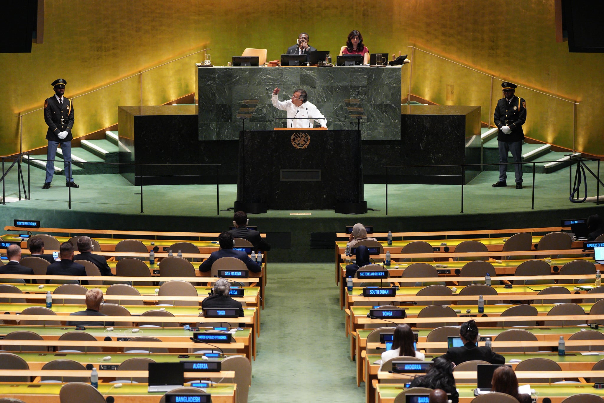 El presidente, Gustavo Petro, en su discurso ante la Organización de las Naciones Unidas (ONU), en Nueva York (Estados Unidos), el 23 de septiembre de 2025