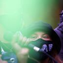 La militante ecologista sueca Greta Thunberg en el Festival Park de Glasgow, en Escocia (Photo by Adrian DENNIS / AFP)