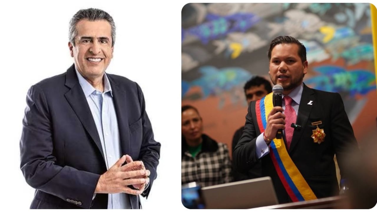 El ministro del Interior Luis Fernando Velasco y el presidente de la Cámara, Andrés Calle.