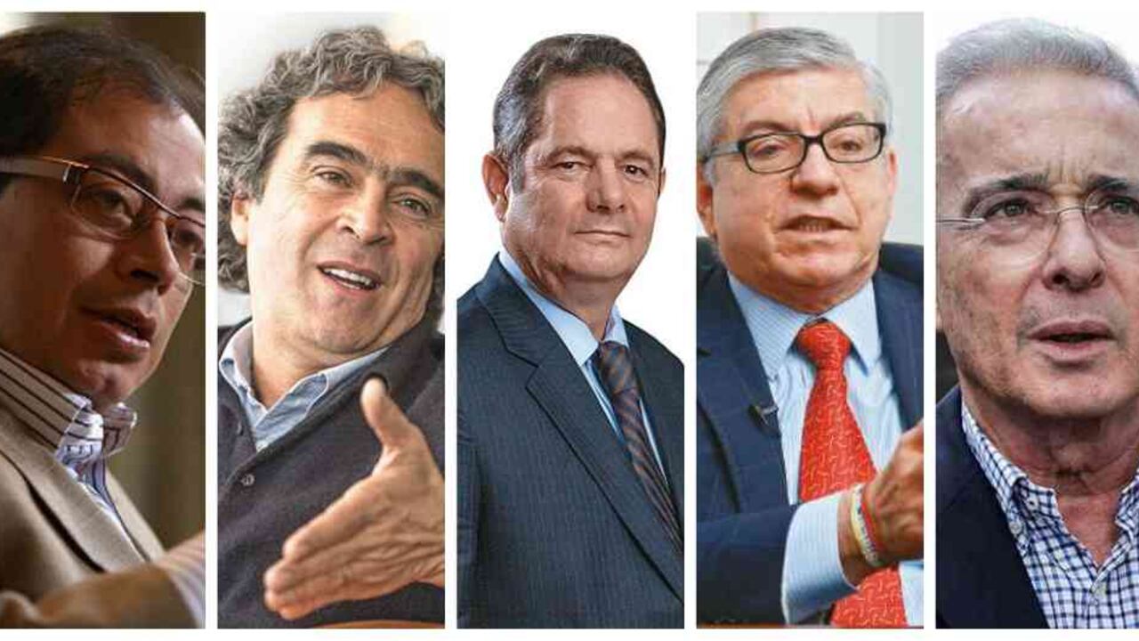 Gustavo Petro, Sergio Fajardo, Germán Vargas, César Gaviria y Álvaro Uribe