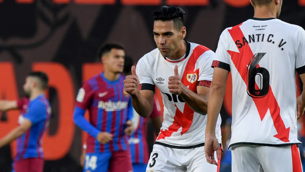 Falcao se enfrentó al Espanyol este domingo por la Liga española.