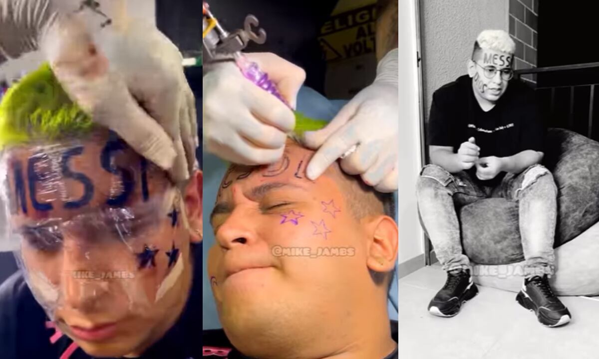 Tatuaje Messi. Foto: Captura de pantalla Instagram Mike Jambs.
