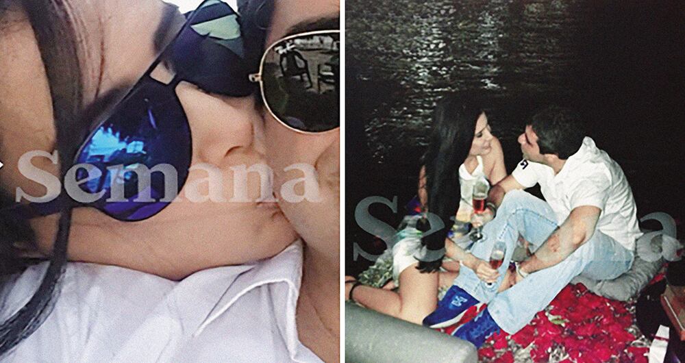  Una de las imágenes muestra a Merlano y a Char, durante una velada, en el Malecón de Barranquilla. 