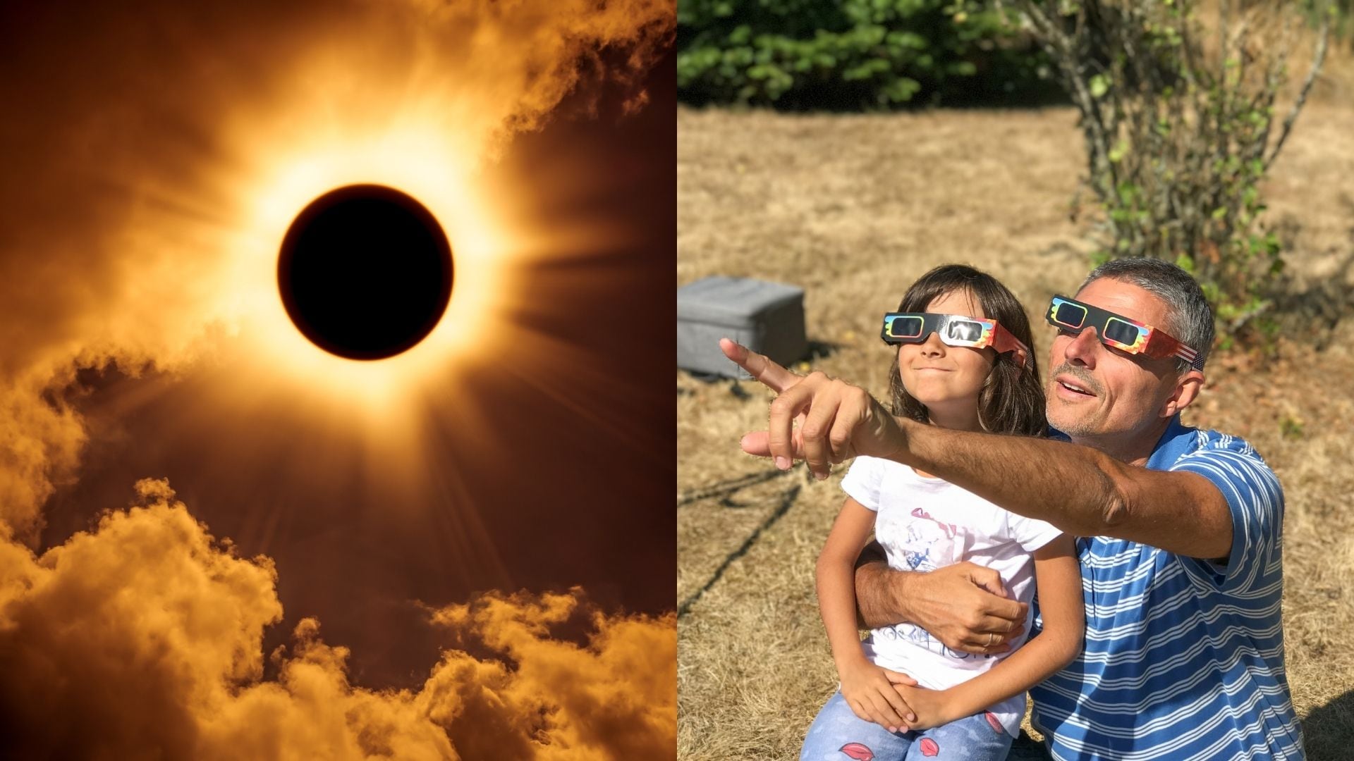 El eclipse ocurre cuando la Luna pasa entre la Tierra y el Sol y bloquea su luz.