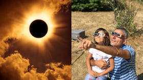 El eclipse ocurre cuando la Luna pasa entre la Tierra y el Sol y bloquea su luz.