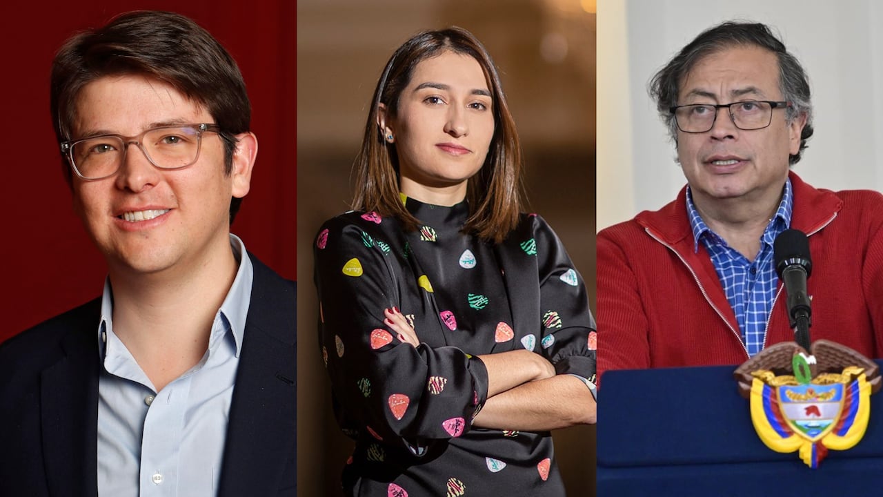 De izquierda a derecha: Miguel Uribe, Laura Sarabia y el presidente Gustavo Petro.