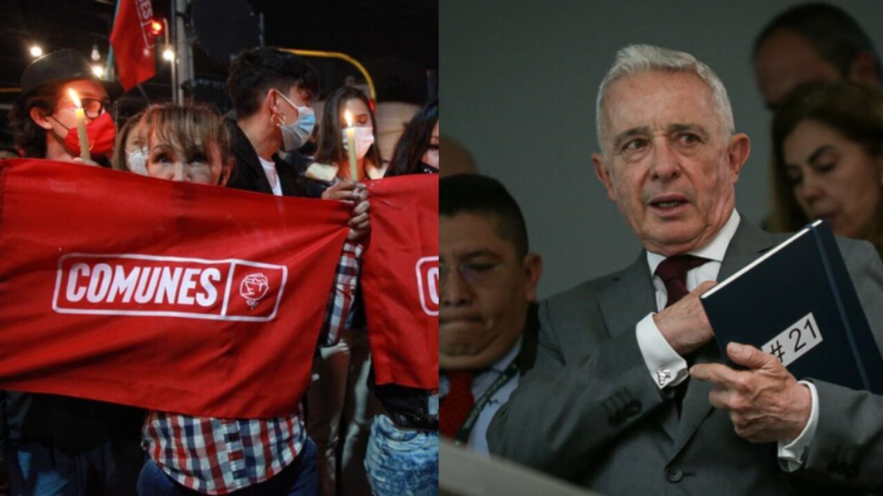 Comunes y Álvaro Uribe.