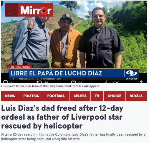 Este fue el titular con el que The Mirror registró la noticia