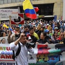 Bogotá. 7 de febrero de 2024. Diferentes organizaciones gremiales y sindicales se reunieron frente a la Corte Constitucional para exigir la elección de la fiscal y en apoyo al gobierno de Gustavo Petro. (Colprensa - Lina Gasca)
