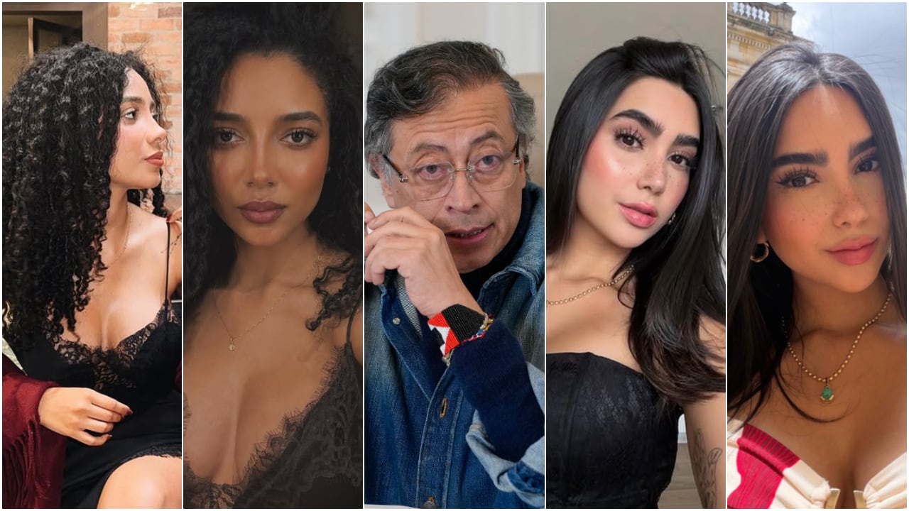 De izquierda a derecha, Juliana Guerrero, el presidente saliente, Gustavo Petro, y Gabriela Muñoz.