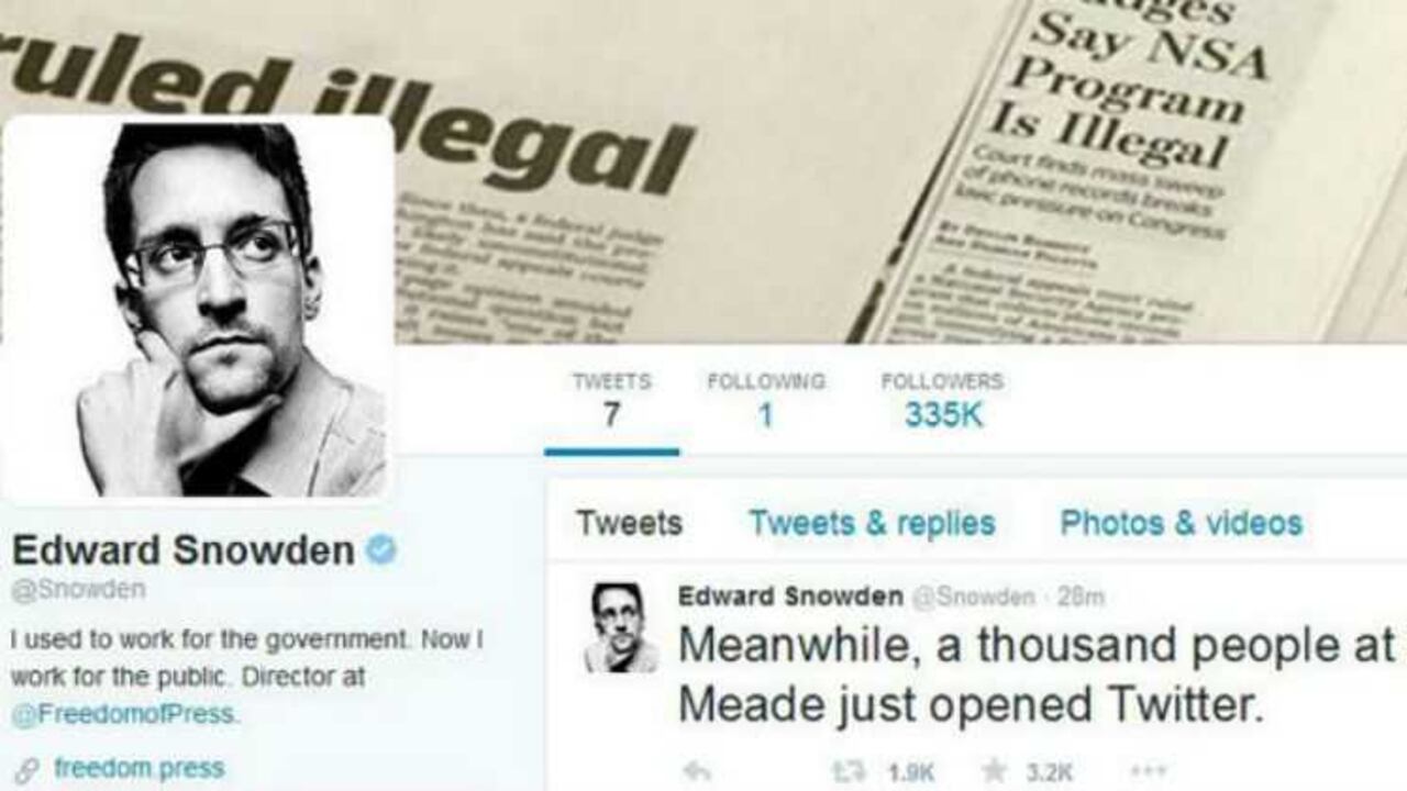 La cuenta @Snowden tenía 350.000 seguidores en menos de dos horas.
