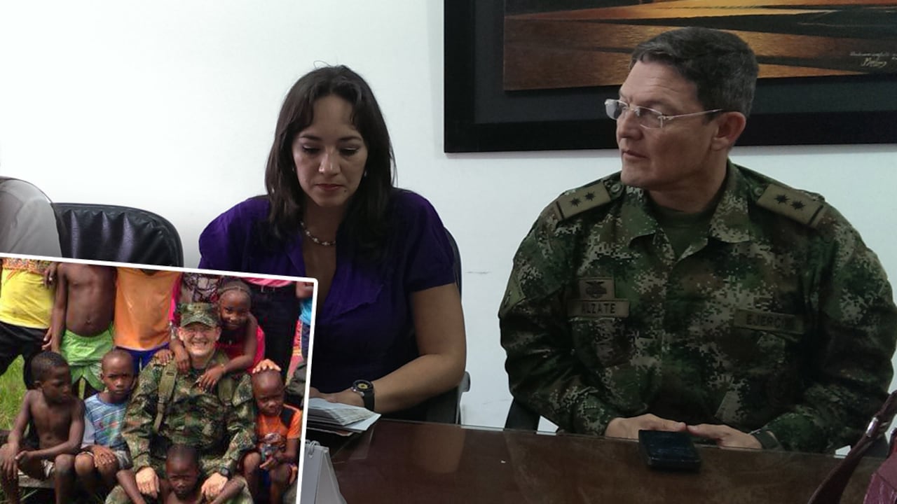 En esta imagen exclusiva de Semana.com, aparece a la izquierda Gloria Urrego y el general Rubén Darío Álzate, hoy ambos secuestrados por las FARC.