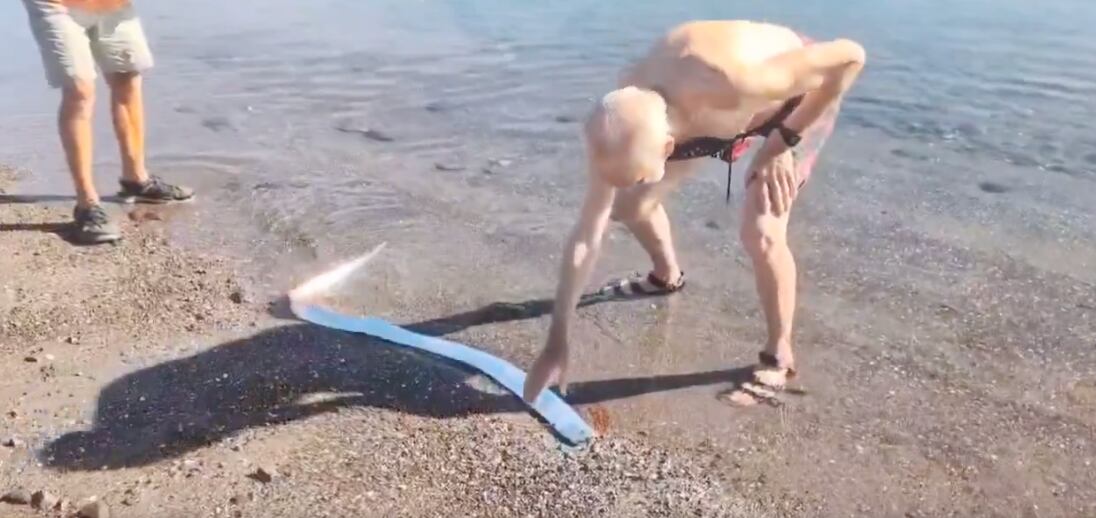 Bañistas encuentran el pez remo