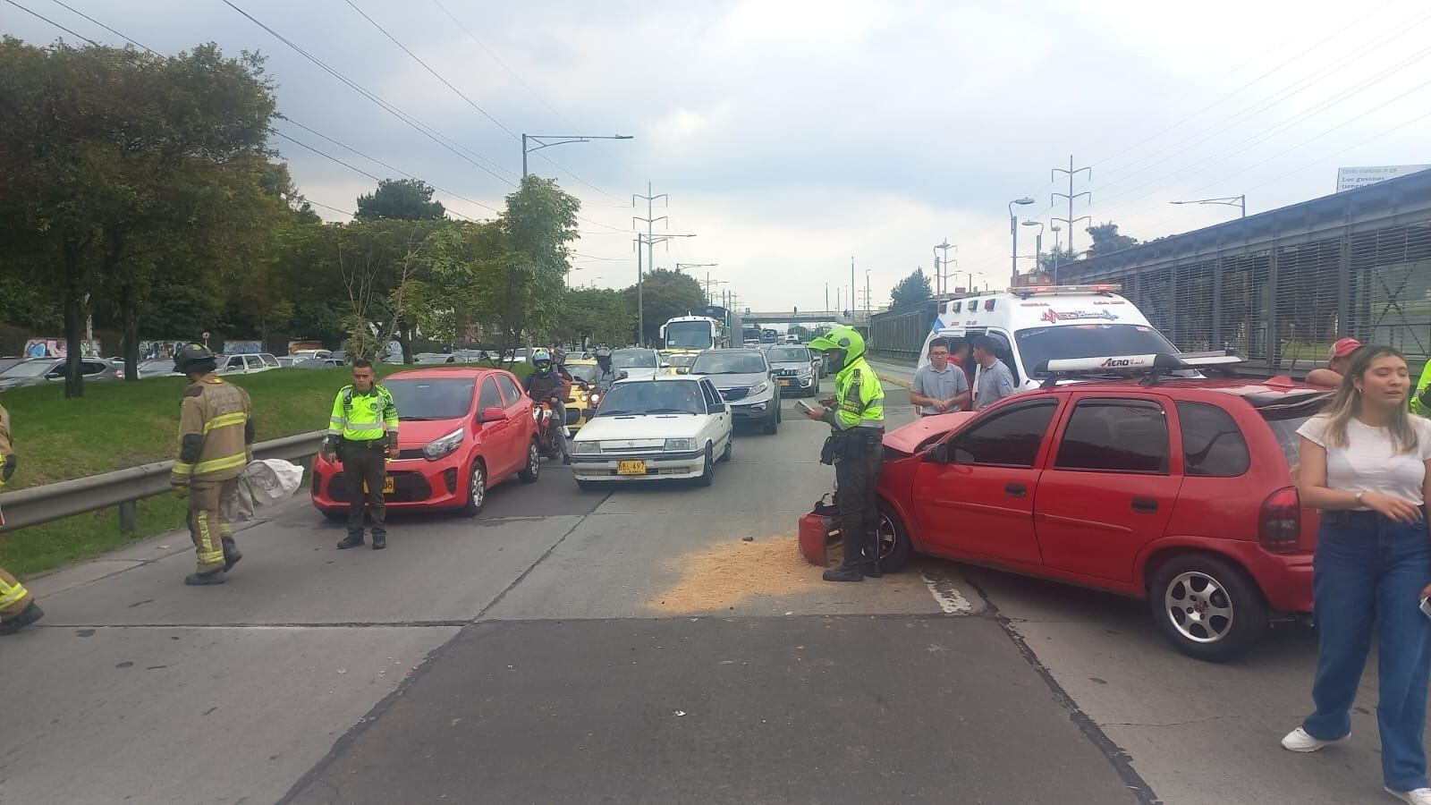 Accidente en el norte de Bogotá durante el plan éxodo.