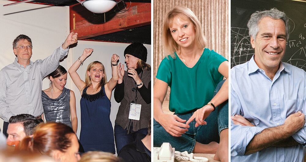    De fiesta en el Festival de Sundance, en 2010, cuando tenía el permiso de su esposa para verse una vez al año con una de sus exnovias, Ann Winblad. Lo que Melinda nunca aprobó fue la amistad con el pedófilo Jeffrey Epstein. 