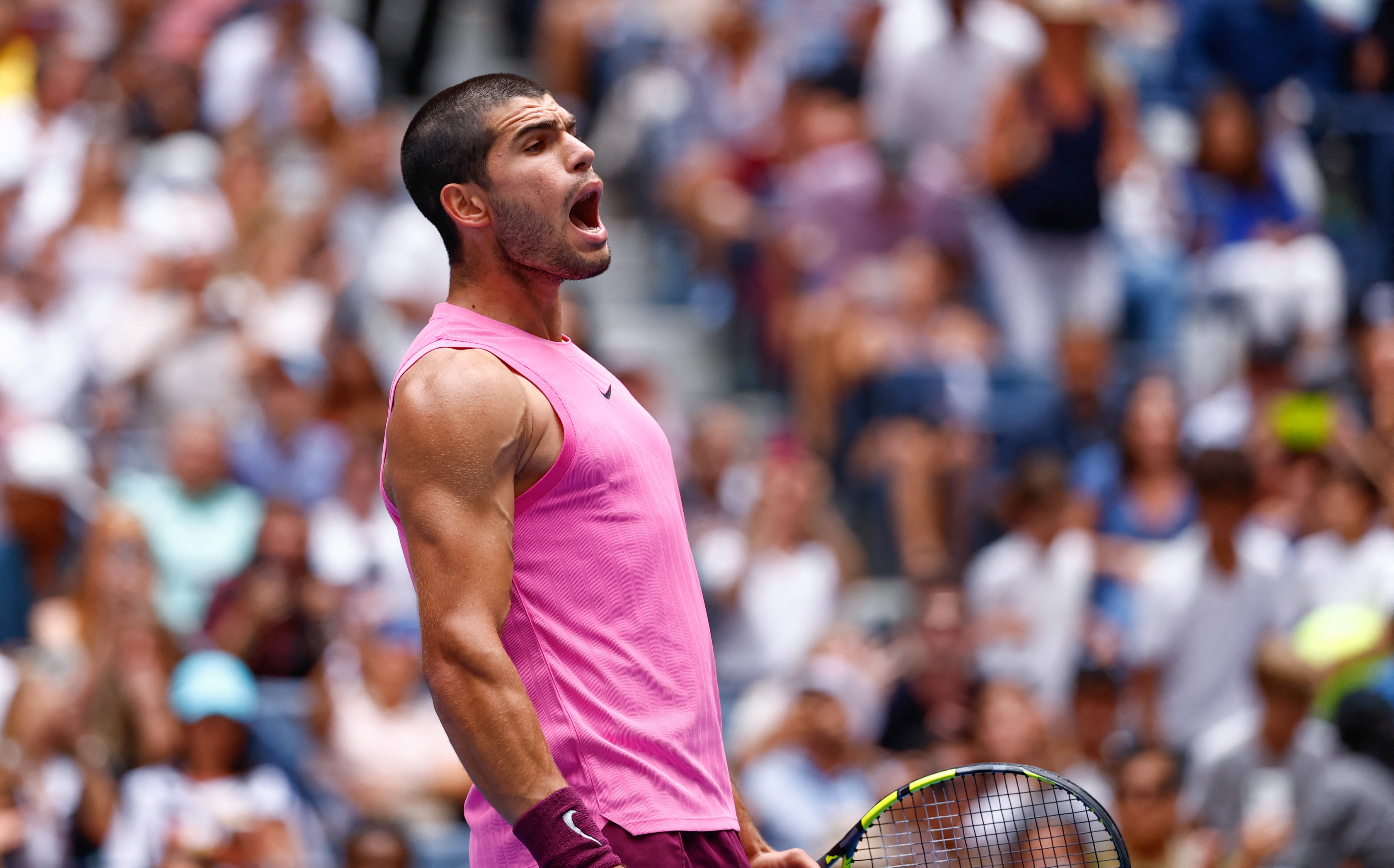 Carlos Alcaraz durante la disputa del US Open 2025