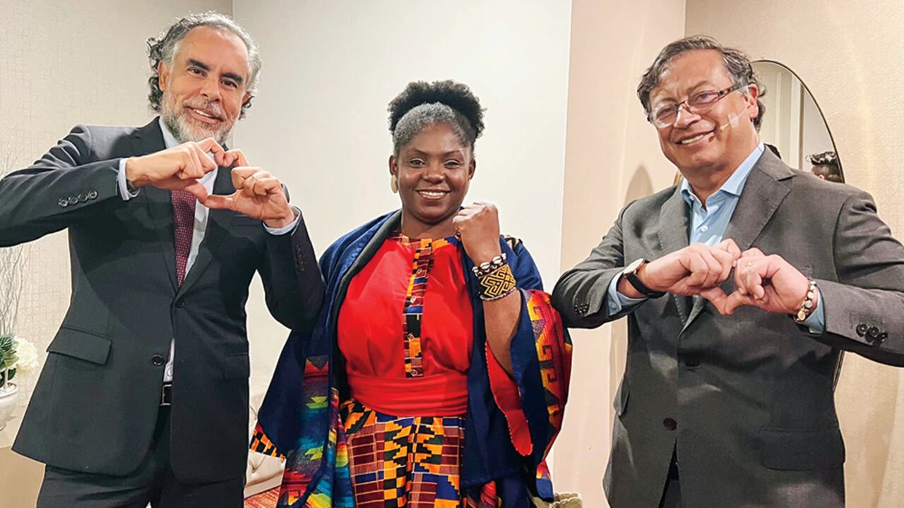 Armando Benedetti, Francia Márquez y Gustavo Petro en 2022. El exembajador será asesor político del jefe de Estado.