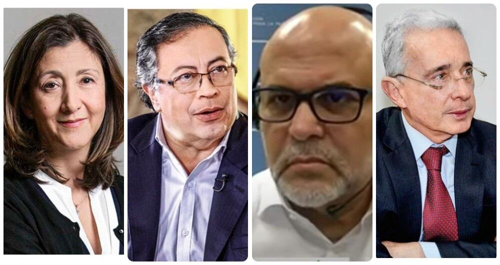 Ingrid Betancourt, Gustavo Petro, Salvatore Mancuso y Álvaro Uribe.