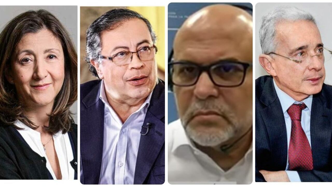 Ingrid Betancourt, Gustavo Petro, Salvatore Mancuso y Álvaro Uribe.