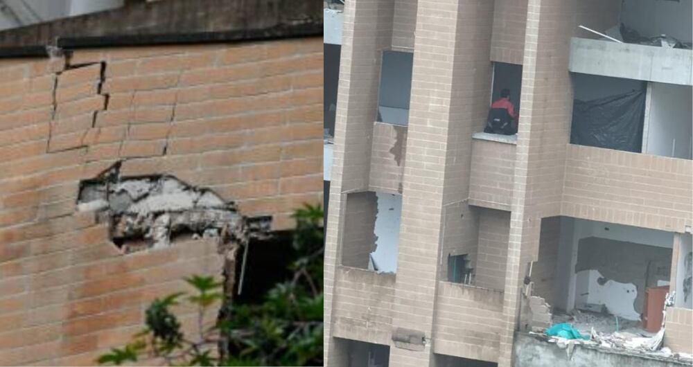 Edificio Continental Towers de Medellín, en riesgo de colapso.