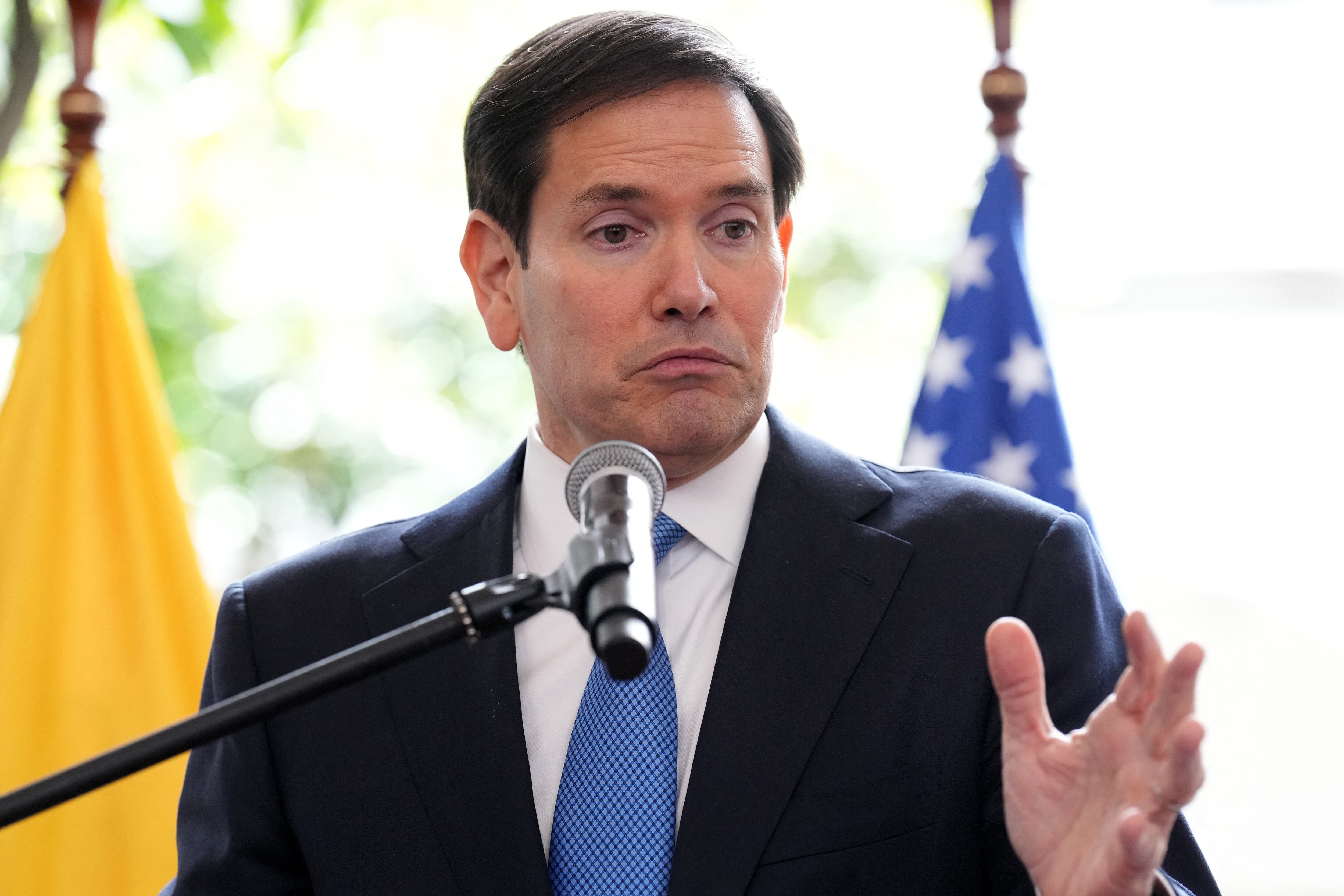 El secretario de Estado, Marco Rubio, visita Ecuador este jueves, 4 de septiembre. (Photo by Jacquelyn MARTIN / POOL / AFP)