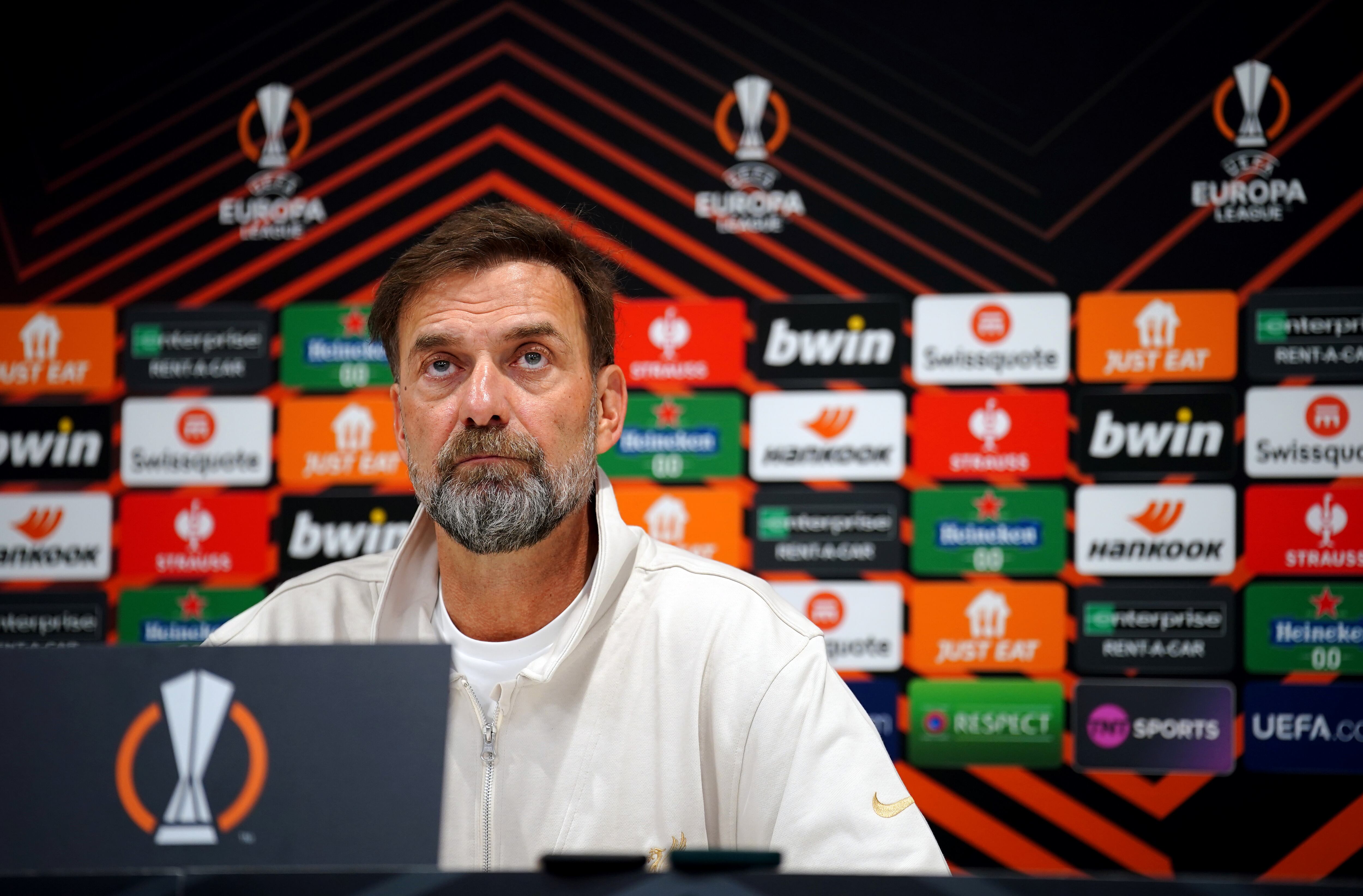 Liverpool manager Jurgen Klopp during a press conference at Anfield, Liverpool. Picture date: Wednesday March 13, 2024. (Photo by Peter Byrne/PA Images via Getty Images)