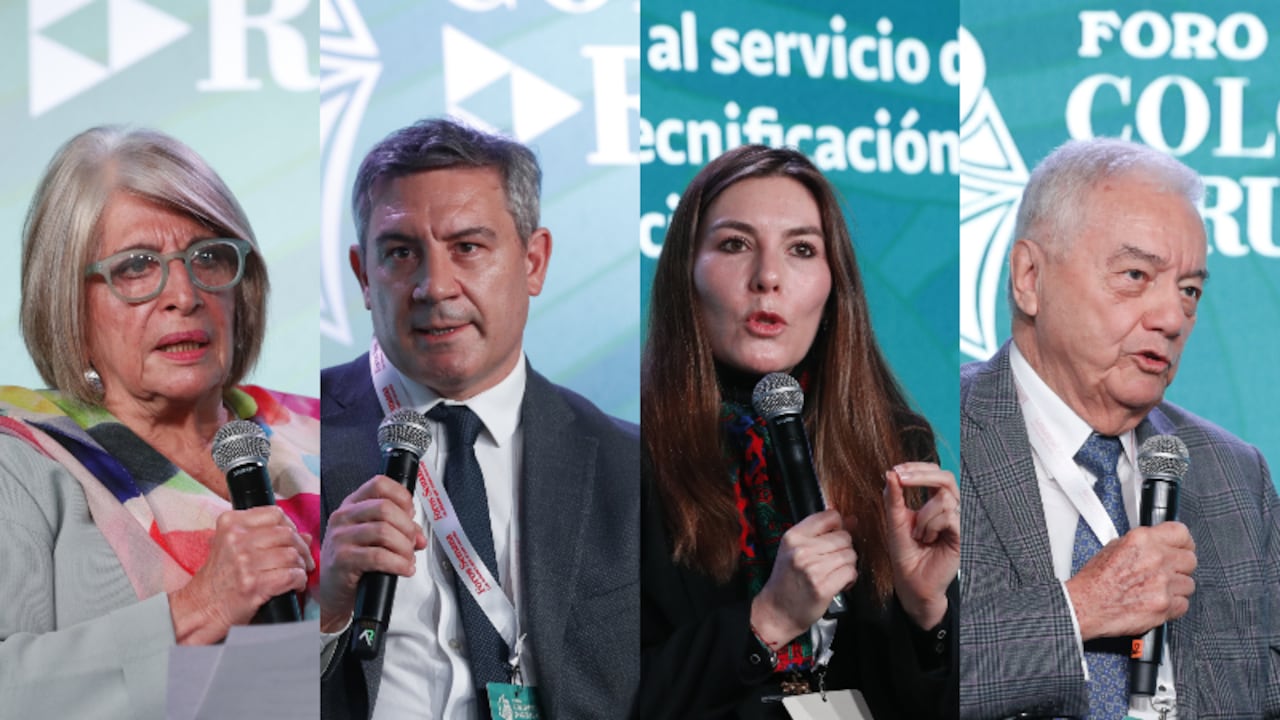 Cecilia López, presidenta de la fundación Cisoe; Marcos Rodríguez Fazzone, coordinador del programa 'Mesoamérica sin Hambre' en la Oficina de la FAO en Colombia; María Fernanda Nossa, head of global customer insights agricultural solutions de Basf; y Rafael Hernández Lozano, gerente general de Fedearroz.